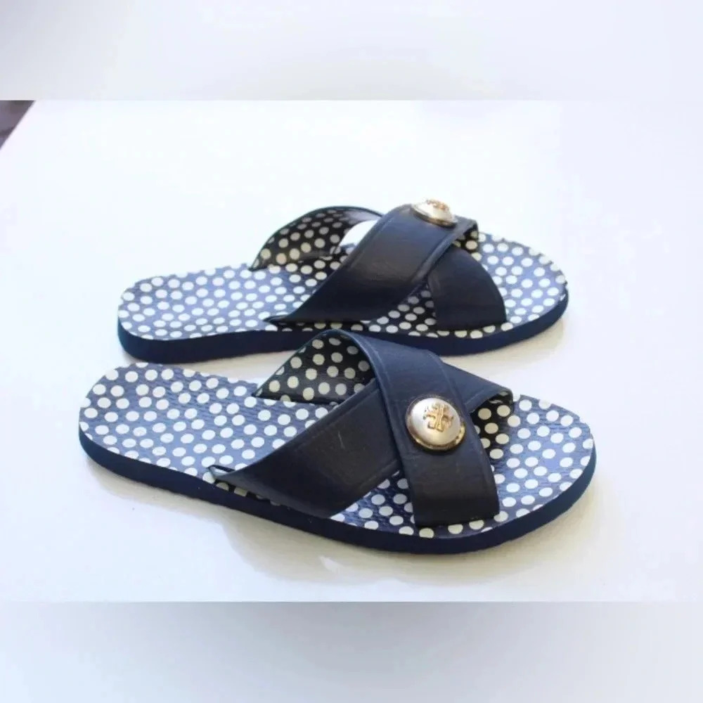 Tory Burch Black and White Sandals - Picture 2 of 16